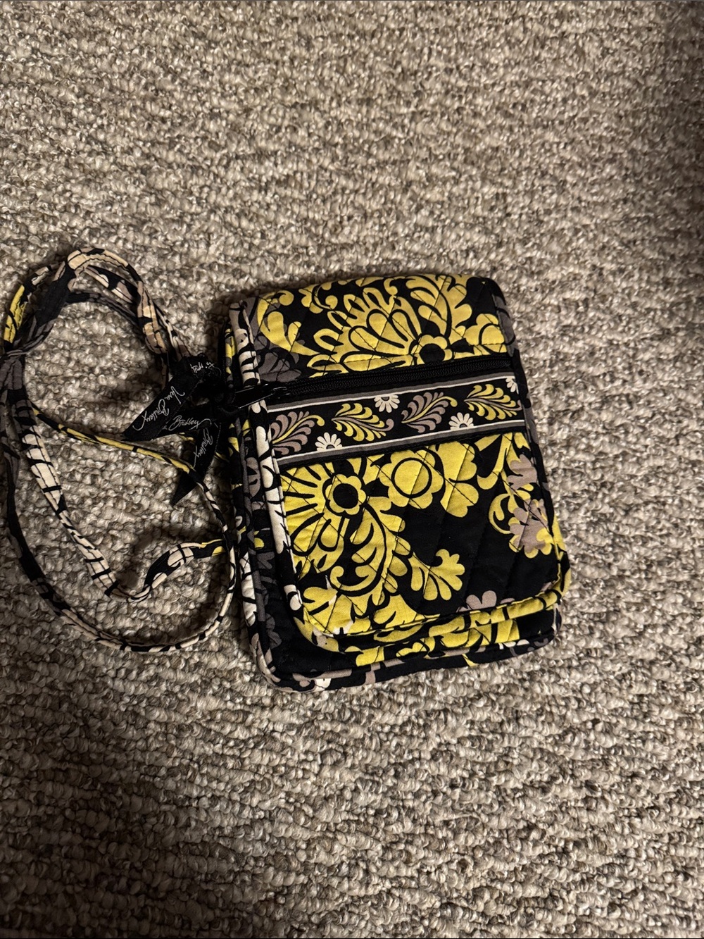 Vera Bradley Yellow Floral Quilted Crossbody